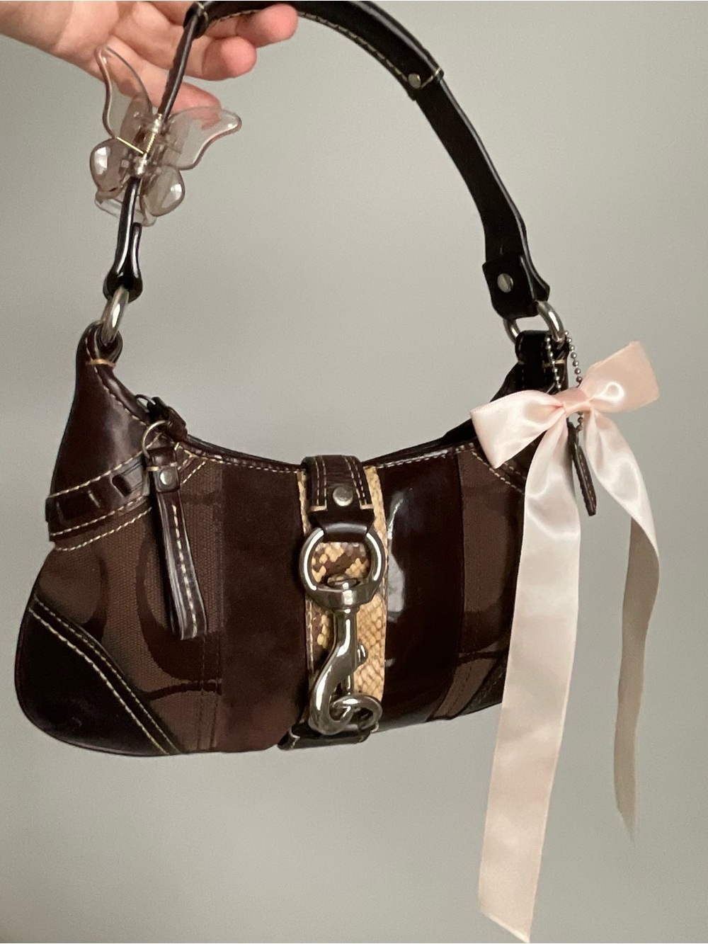 Rare 2006 Coach Hamptons patchwork mini hobo bag